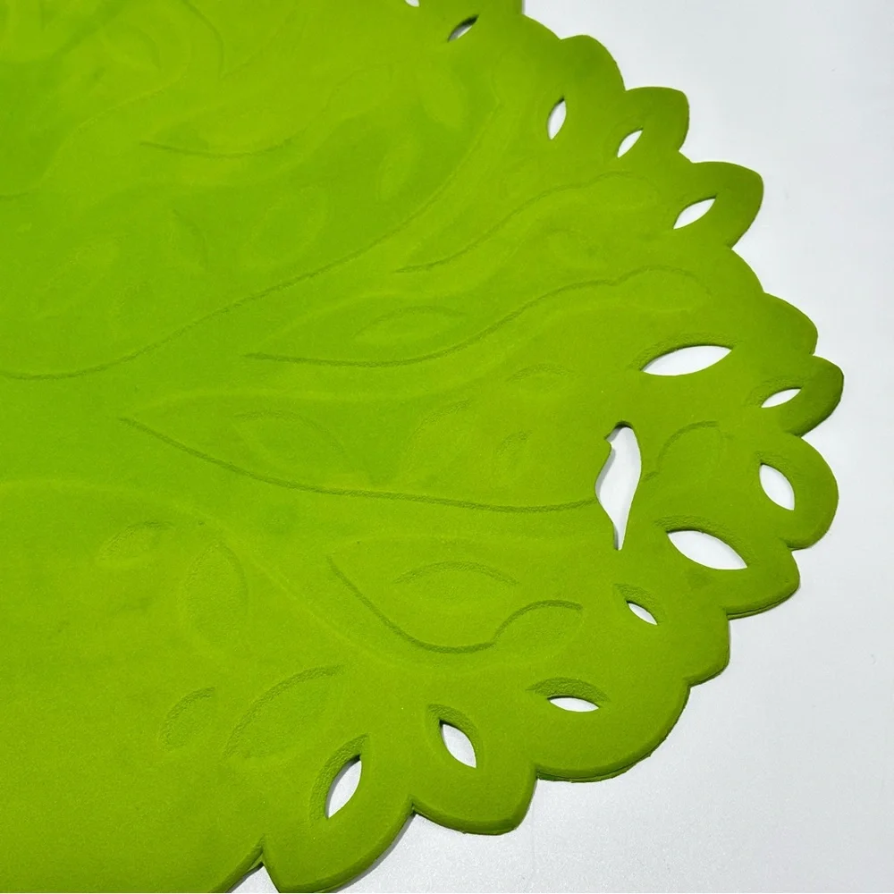 Set of 5 IKEA Lettuce Leaf Silicone Placemats - Lime Green Skutta Saucer Style